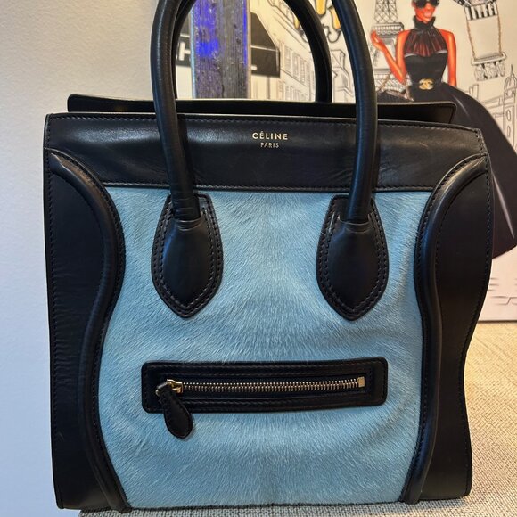 CELINE Tricolor Pony Hair & Calfskin Leather Mini Luggage Bag (Runway Edition) - Picture 2 of 16